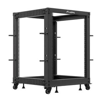Lanberg Комуникационен шкаф, Lanberg open rack 19" 15U 600x600-1100 adjustable black (OR01-6115-B)