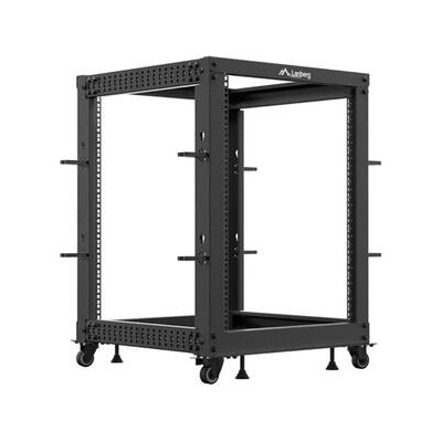 Lanberg Комуникационен шкаф, Lanberg open rack 19" 15U 600x600-1100 adjustable black (OR01-6115-B)