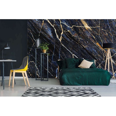 DIMEX ART Самозалепваща се флизелинова фототапета текстура от тъмен мрамор 375 x 250 см