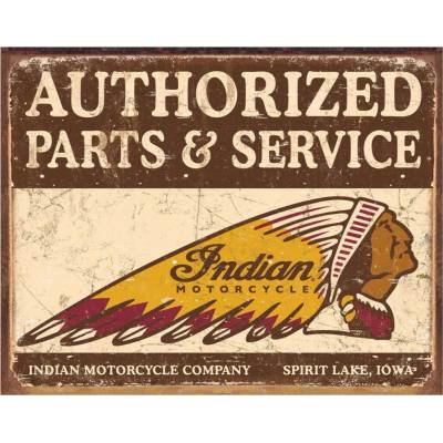 Desperate Enterprises, Inc Authorized Indian Parts and Service - plechová cedule, 40x32 cm 1930