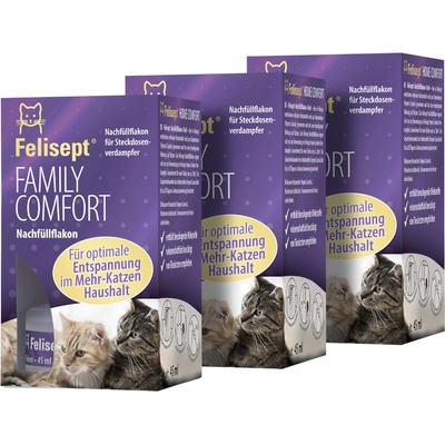 Felisept 3x45 мл Felisept Family Comfort, успокояващ препарат за котки - резервни пълнители