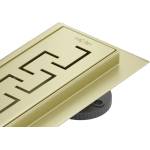 Mexen Flat 360° M15 въртящ се линеен сифон 70 см, четкано злато - 1A24070-40 (1A24070-40)