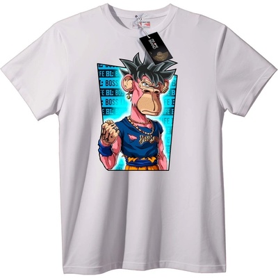 NOONEBRAND Тениска Goku Маймунски Аниме - L, White