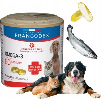 Francodex Omega 3 Capsules pes kočka 60 tbl