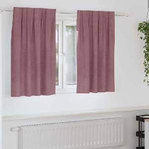 Pure Line Home Кадифени завеси в цвят античнорозово с комбиниран перделък, 2 бр. , 140 x 140 см