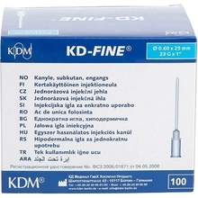 KD-FINE Injekčná ihla23 G 0,60 x 25 mm modrá 100 ks