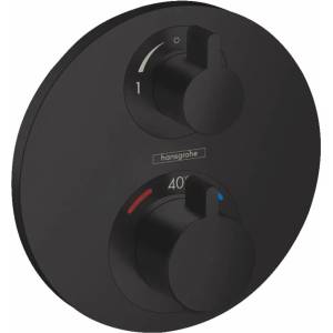Hansgrohe Термостатичен смесител за душ Hansgrohe Ecostat S с две функции, матово черен (15758670)