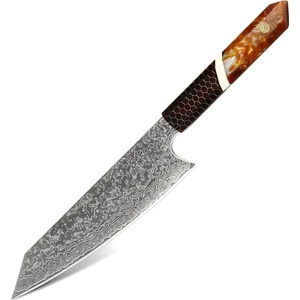 HARAHU Дамаски кухненски нож SH-37588 - Kiritsuke / Кафяв KP37588
