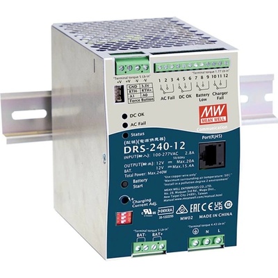 MEAN WELL DRS-240-24 síťový zdroj na DIN lištu 24 V 10 A 240 W Počet výstupů:1 x Obsah 1 ks