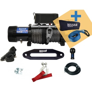HUSARWINCH Naviják Husar Winch BST 12000, 12V, Syntetické lano + popruh + pouzdro