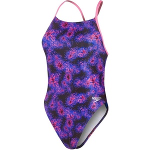 Speedo allover digital lattice back hyper lights black/cobalt/indigo