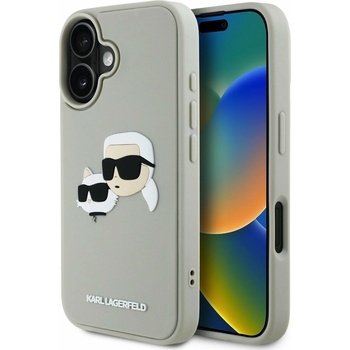 KARL LAGERFELD 3D гумен заден капак с двойни глави за iPhone 16 Beige Karl Lagerfeld | Lilav | ЖЕНИ | UNI