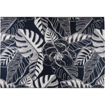 Multidecor Външен килим JUNGLE 160x220 cm, черен/бял, с листов мотив (MU0224)