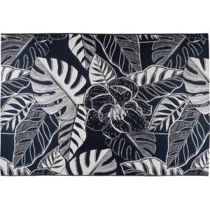Multidecor Външен килим JUNGLE 160x220 cm, черен/бял, с листов мотив (MU0224)
