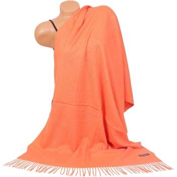 Кашмирен шал в оранжево с рози