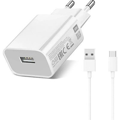 Xiaomi MDY-09-EW Променливотоково зарядно устройство с USB гнездо 10W, бързо зарядно устройство + кабел Type-C, БЯЛО MDY-09-EW_TYPE-C (MDY-09-EW_TYPE-C)