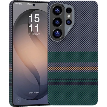 Benks Кевларен кейс с MagSafe за Samsung Galaxy S26 Ultra - Benks Armor Air Aurora Kevlar Case 600D (черен-зелен) (C050)