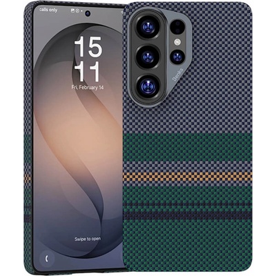 Benks Кевларен кейс с MagSafe за Samsung Galaxy S26 Ultra - Benks Armor Air Aurora Kevlar Case 600D (черен-зелен) (C050)