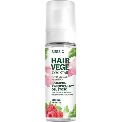 Sessio Hair Vege Cocktail objemový penový šampón Malina a bazalka 175 g