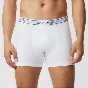 Jack Wills Мъжки боксерки Jack Wills JW Daundley Boxers 3 Pack Mens - White