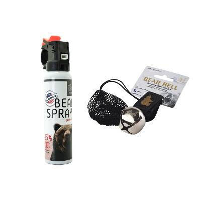 TETRAO Hubársky balíček na medvede - Bear spray 150 ml USA edition + rolnička