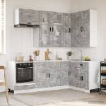 vidaXL Кухненски единица PORTO 8 бр. Бетонно сиво Инженерна дървесина (3438500)