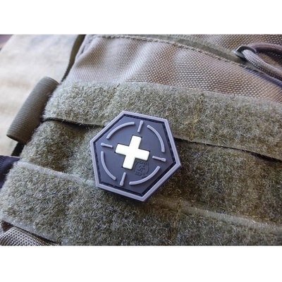 JACKETS TO GO Nášivka MEDIC RED CROSS plastová velcro GLOW IN THE DARK
