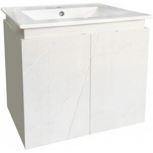 InterCeramic PVC шкаф за баня InterCeramic ICP 6046 W с порцеланов умивалник - стенен модел, 61 см (ICP 6046 W)
