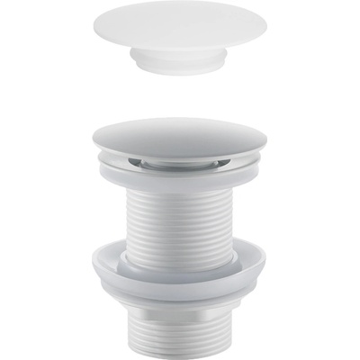 Cerano Umyvadlová výpusť, 5/4“ click-clack bez přepadu + kryt z litého mramoru, bílá matná, CER-431752 – Hledejceny.cz
