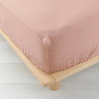 Douceur d'intérieur Mušelínové prostěradlo s gumou Angelia růžové 160x200