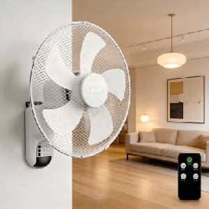 ZEVENTI - Стенен вентилатор fanny 45w/230v диам. 41 см бял + дистанционно управление (zv0066)