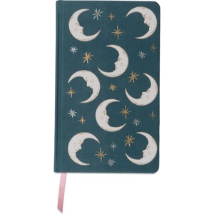 Designworks Тефтер Celestial Bookcloth Journal Teal Moon, 13 x 21 cm