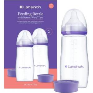 Lansinoh Бебешки шишета Lansinoh - NaturalWave, 2 х 330 ml, 6 м+ (L-75540) - ozone