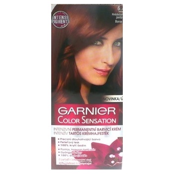 Garnier Color Sensation farba na vlasy s intenzívnymi pigmentami a kvetinovými olejmi 6.46 - hnedočervený jantár