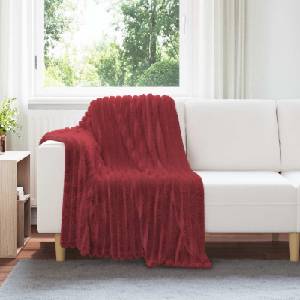 vidaXL Одеяло Бордо червен 150 x 130 см 0.51 kg Мека вълна (42016849)