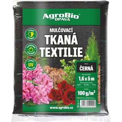 AgroBio Opava tkaná textilie 1,6 x 5 m 100 g/m² Čierna