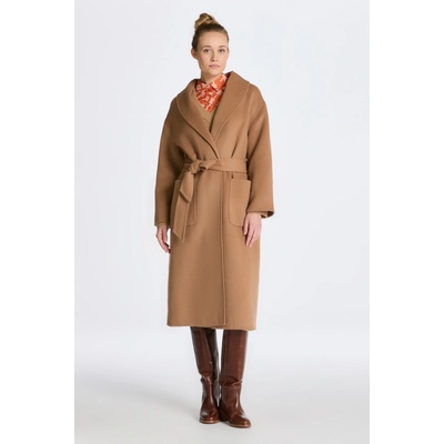 Gant Handstitchid belted coat hnedý