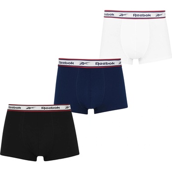 Reebok Мъжки боксерки Reebok 3 Pack Boxer Shorts Mens - Black/White/Navy