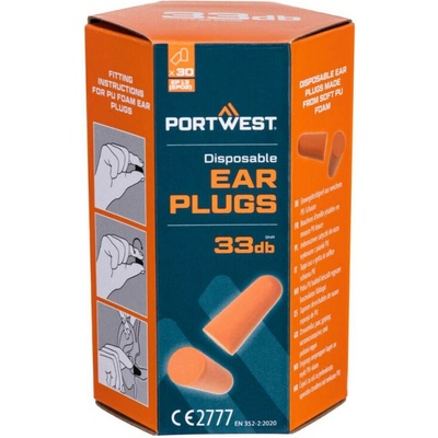 PORTWEST FOAM EAR EP13 Zátkové chrániče sluchu, 30 ks oranžová