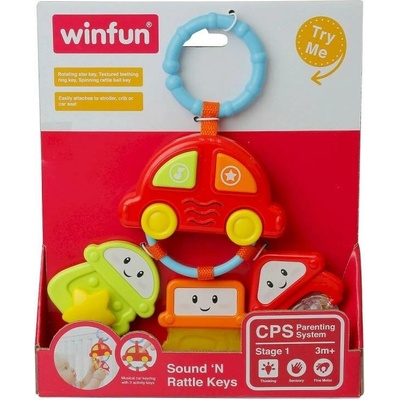 Winfun závěsné chrastítko kousátko se zvuky Autíčko