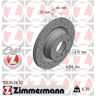 Brzdový kotúč (cena za 1ks) ZIMMERMANN 150.3426.52
