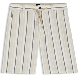 Boss ORANGE Striped Short in a linen-cotton blend (Ricoplus) - Light Grey 070