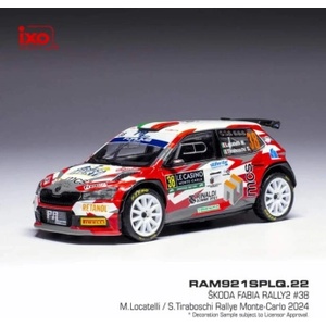 IXO Модели на автомобили и мотоциклети модел 1/18 Škoda Fabia Rally2 2024 N. 38 M. Locatelli - Rally Mont (TRS7430-4021)