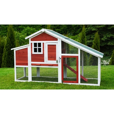 Kurnikarna.cz KK32 Kurník s výbehom a košom na vajcia mobilné až pre 4 sliepky 186 x 62 x 114 cm
