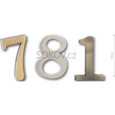 Číslice 0, výška 10 cm BRONZ