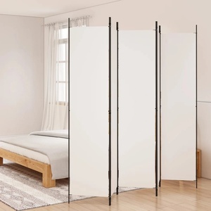 vidaXL Параван за стая, 5 панела, бял, 250x220 см, текстил (350202)