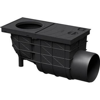 Likov Lapač strešných splavenín GRS 80 - 125 mm s bočným odtokom DN110 čierny