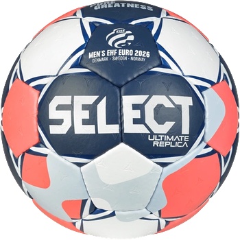 Select Хандбална топка Select Ultimate EHF Европейска лига Replica V26 синьо/червено размер 3