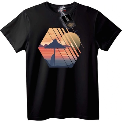 NOONEBRAND Тениска Плажен залез шестоъгълник - 7XL, Black