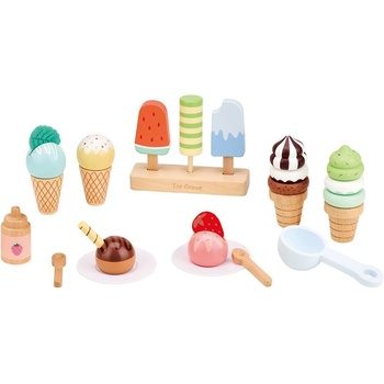 Lelin Детски дървен комплект за игра Lelin - Сладоледи, 27 части (L40312)
